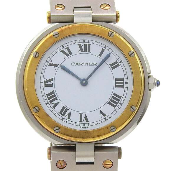 Cartier Santos Round LM Watch Cal. 81 Stainless Steel and 18K Yellow Gold ...